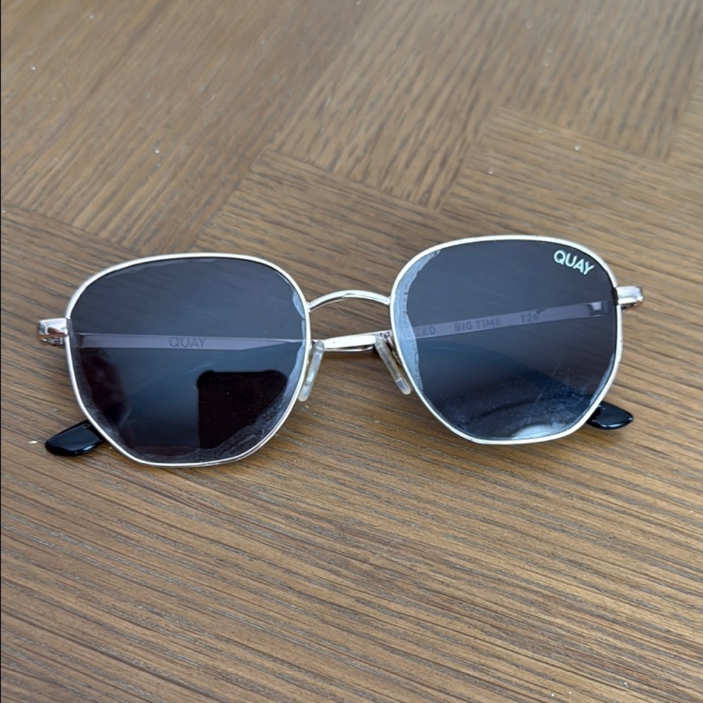 Quay Australia BIG TIME Silver Frame Sunglasses